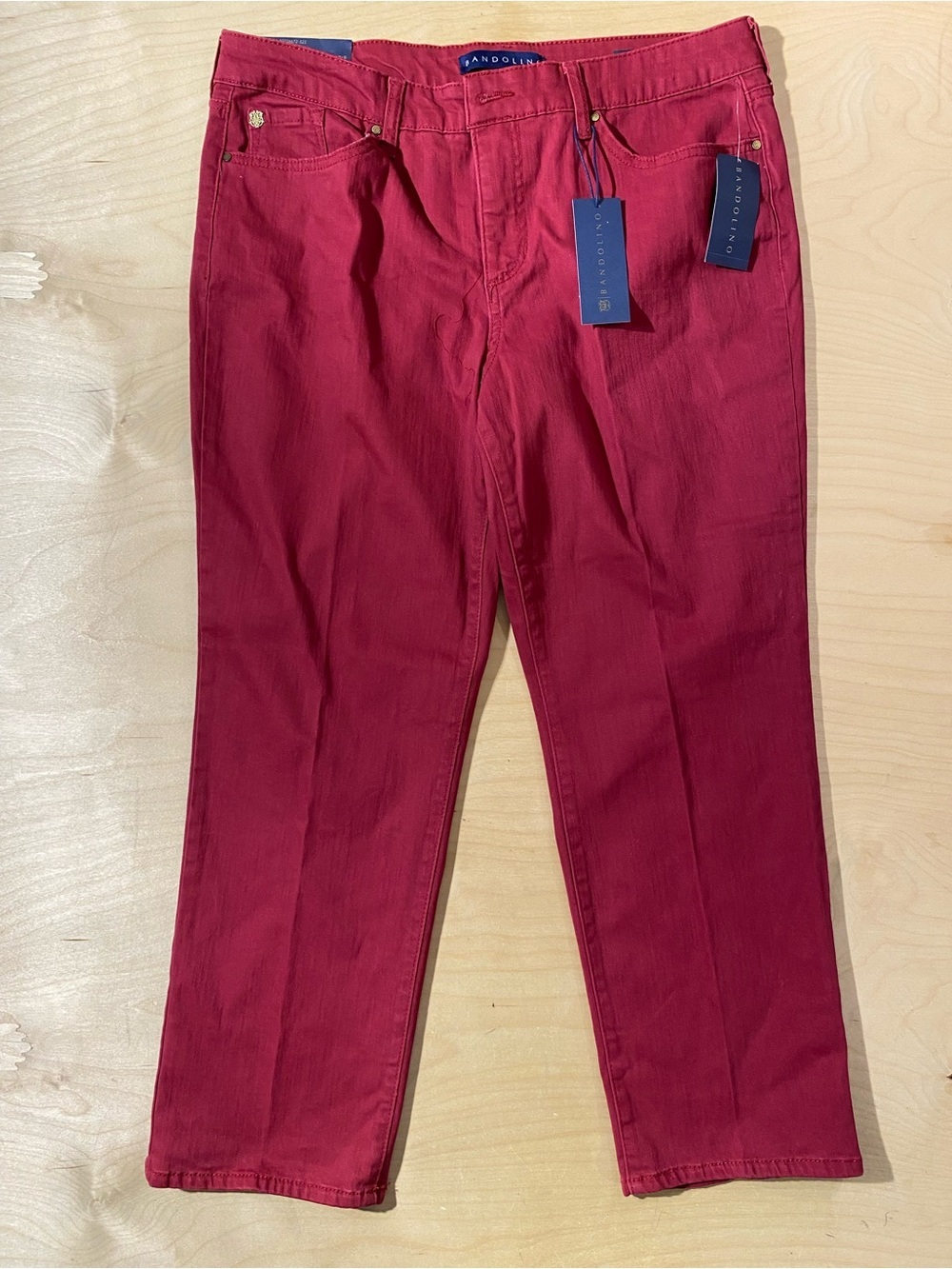 Bandolino Raspberry Red Straight Leg Jeans 14PS (RZ)